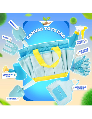 Conjunto de Jardinería para Niños SMILESSKIDDO Azul - 8 Piezas