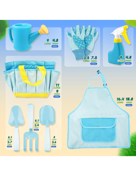 Conjunto de Jardinería para Niños SMILESSKIDDO Azul - 8 Piezas