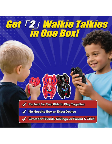 Walkie Talkies Vvinca Spider para Niños 2 Paquete Alcance 304m