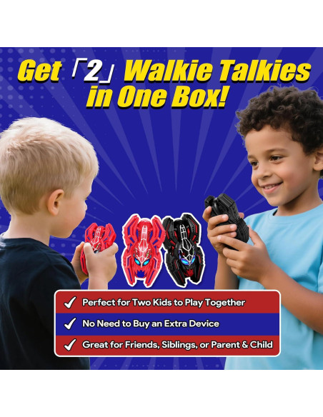 Walkie Talkies Vvinca Spider para Niños 2 Paquete Alcance 304m