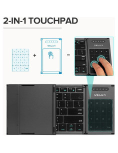 Combo Teclado Plegable Inalámbrico DeLUX y Ratón Ergonómico 2