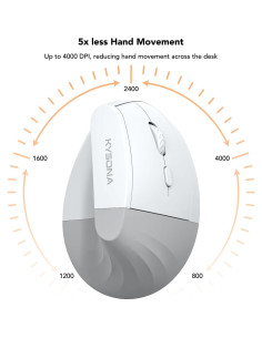 Ratón Vertical Inalámbrico KYSONA EM18 Ergonómico Blanco 2