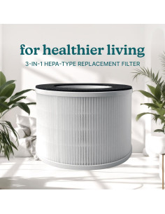 Filtro HEPA 3-en-1 Homedics AP-H400 - H13, Carbón Activado 2