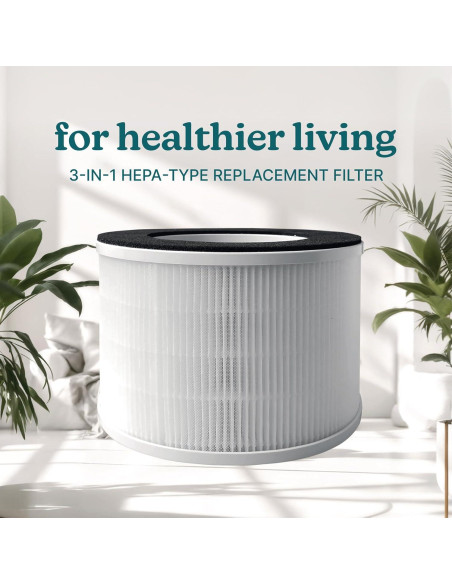 Filtro HEPA 3-en-1 Homedics AP-H400 - H13, Carbón Activado