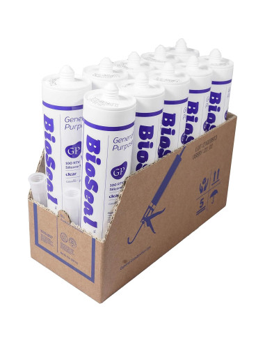 Sellador Silicona BioSeal 100% RTV 284g Sin Olor - Paquete 10