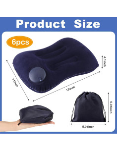 Almohadas Inflables de Camping Geelin 6 Pcs Azul Oscuro 2