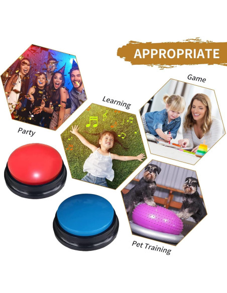 Botón de Grabación de Voz PELTEFLU 30 Segundos 4 Colores