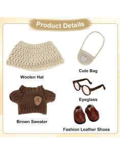 Conjunto de Ropa para Muñeca LITURTOO 5 Piezas Marrón 2