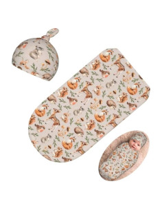 Manta de Envolver para Bebés Qiankang con Gorrito Zorro 52.8x29cm