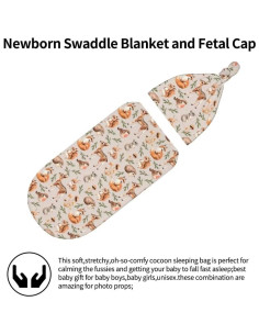 Manta de Envolver para Bebés Qiankang con Gorrito Zorro 52.8x29cm 2