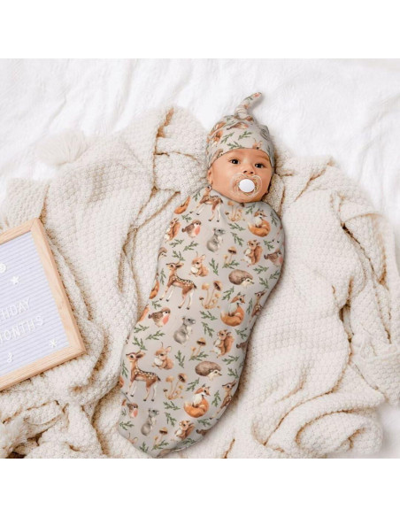 Manta de Envolver para Bebés Qiankang con Gorrito Zorro 52.8x29cm Manta de Envolver para Bebés Qiankang con Gorrito Zorro 52.8x29cm