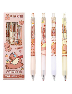 4 Bolígrafos de Gel Retráctiles MOZXIRZ 0.5mm Tinta Negra