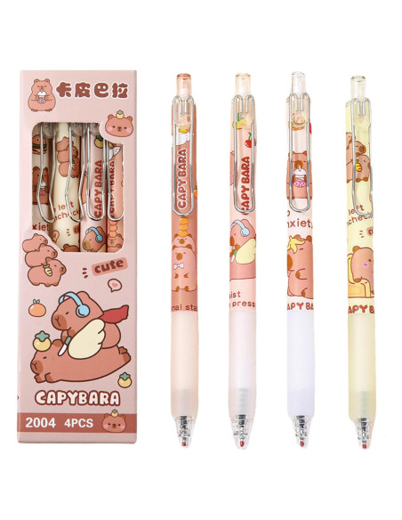 4 Bolígrafos de Gel Retráctiles MOZXIRZ 0.5mm Tinta Negra 4 Bolígrafos de Gel Retráctiles MOZXIRZ 0.5mm Tinta Negra