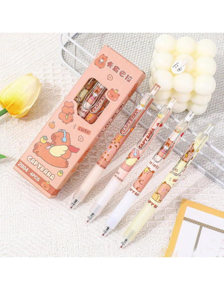 4 Bolígrafos de Gel Retráctiles MOZXIRZ 0.5mm Tinta Negra 4 Bolígrafos de Gel Retráctiles MOZXIRZ 0.5mm Tinta Negra