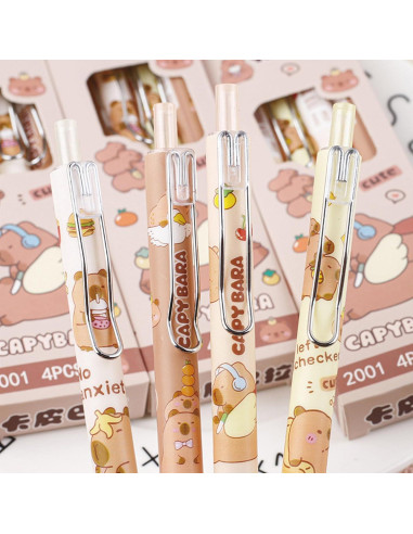 4 Bolígrafos de Gel Retráctiles MOZXIRZ 0.5mm Tinta Negra