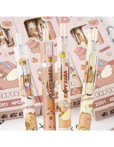 4 Bolígrafos de Gel Retráctiles MOZXIRZ 0.5mm Tinta Negra 4 Bolígrafos de Gel Retráctiles MOZXIRZ 0.5mm Tinta Negra