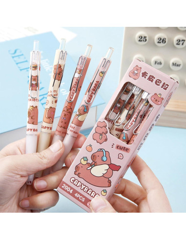 4 Bolígrafos de Gel Retráctiles MOZXIRZ 0.5mm Tinta Negra