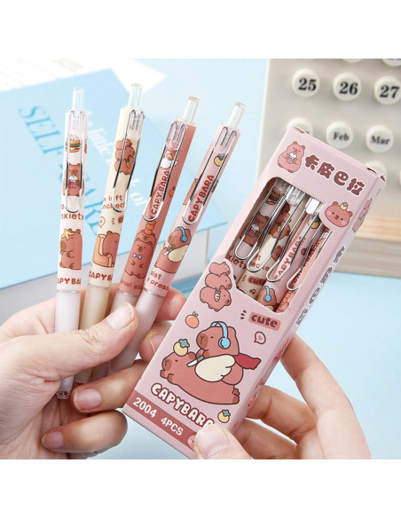 4 Bolígrafos de Gel Retráctiles MOZXIRZ 0.5mm Tinta Negra 4 Bolígrafos de Gel Retráctiles MOZXIRZ 0.5mm Tinta Negra