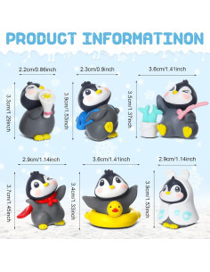 Figuras de Pingüino Macarrie 20 Pcs Decoración Pastel Invierno 2