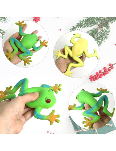 5 Piezas Juguetes de Rana Realista Lohoee 15x15 cm
