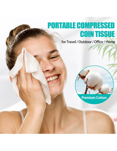 200 Toallitas Comprimidas Desechables Khrgovd 20x22cm Viaje