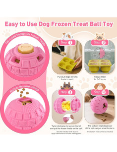 Bola de Golosinas Congeladas YEENER para Perros - Rosa 2