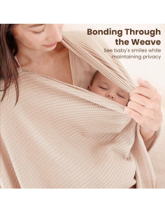 Cubierta de Lactancia Konssy Beige, Chal Multiuso Suave y Transpirable 2
