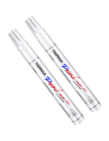 Marcadores de Pintura Blanca TOOMGGA - Paquete de 2, Secado Rápido