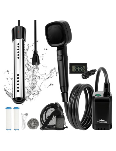 Ducha Portátil Yimserk 6000mAh con Calentador 2000W y Filtro