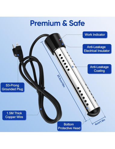 Ducha Portátil Yimserk 6000mAh con Calentador 2000W y Filtro