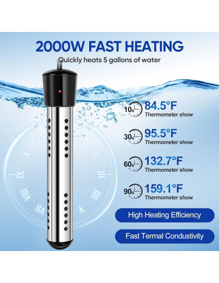 Ducha Portátil Yimserk 6000mAh con Calentador 2000W y Filtro