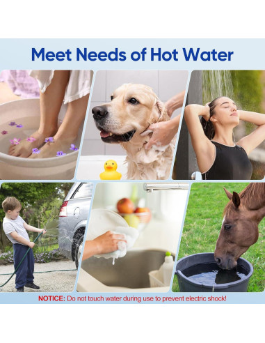 Ducha Portátil Yimserk 6000mAh con Calentador 2000W y Filtro