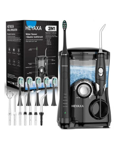 Combo Irrigador Dental y Cepillo Eléctrico HEXAYA 600ml 10 Modos
