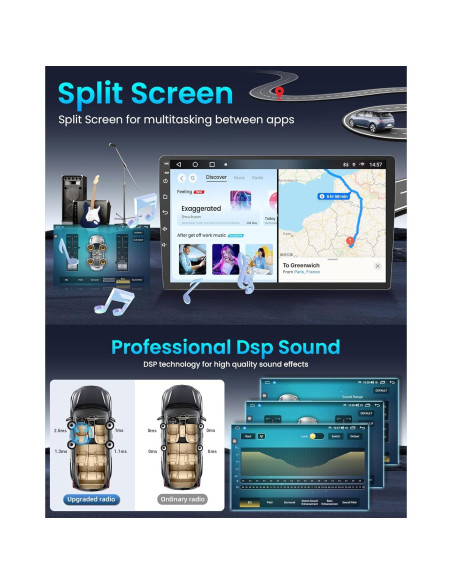 Estéreo Android 10" Jufodrca para Toyota Highlander 2008-2013