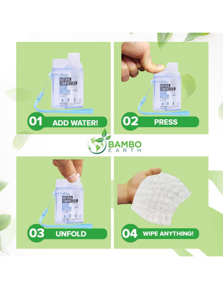 Toallitas Faciales Desechables Compactas BAMBOEARTH 100 Unidades