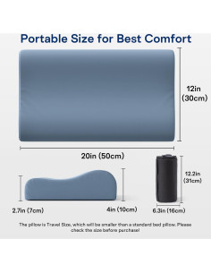 Cojín de Camping Ruizman de Espuma Viscoelástica Azul 50.8x30.5cm 2