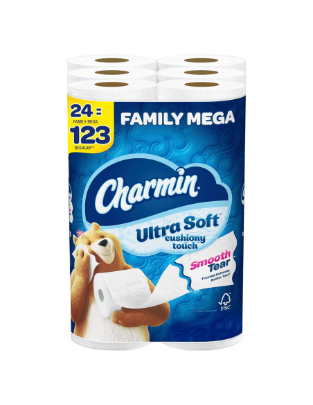 Papel Higiénico Charmin Ultra Soft 24 Mega Rollos 288 Hojas