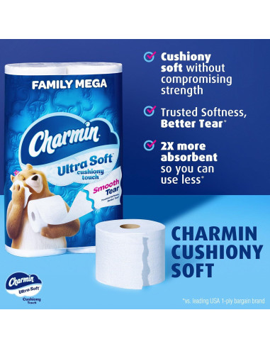 Papel Higiénico Charmin Ultra Soft 24 Mega Rollos 288 Hojas
