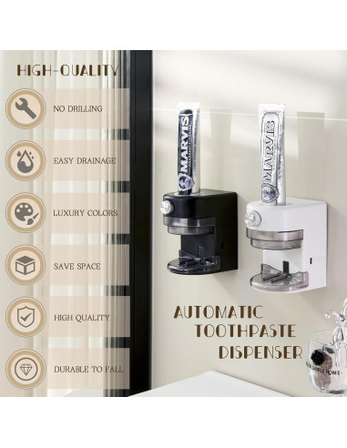 Dispensador Automático de Pasta de Dientes WREWING Blanco