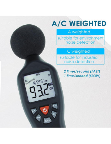 Medidor de Decibelios Digital Gain Express SLM-24 30-130dB