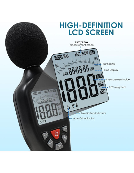 Medidor de Decibelios Digital Gain Express SLM-24 30-130dB