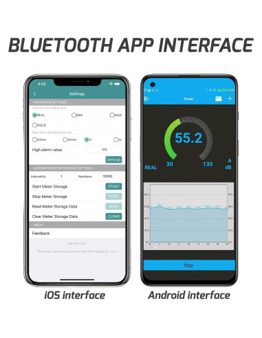 Medidor de Decibelios Bluetooth Gain Express SLM-30B 30-130dBA