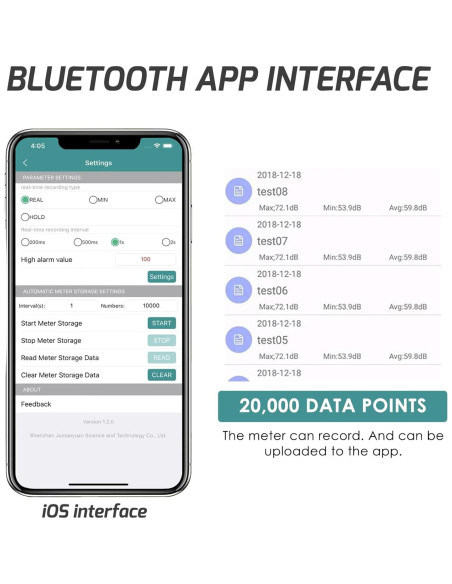 Medidor de Decibelios Bluetooth Gain Express SLM-30B 30-130dBA