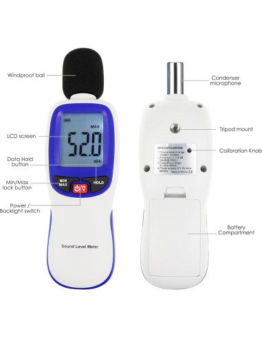 Medidor de Decibelios Bluetooth Gain Express SLM-30B 30-130dBA