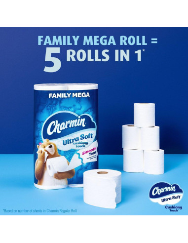 Papel Higiénico Charmin Ultra Soft 24 Mega Rollos 288 Hojas