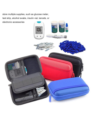 Estuche de viaje duro Cecety para kit de diabetes Azul