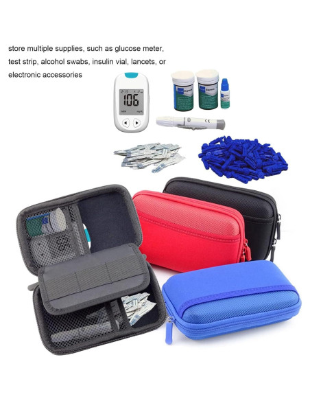 Estuche de viaje duro Cecety para kit de diabetes Azul