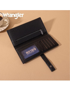 Cartera Bifold Wrangler para Mujeres Negra con RFID 2