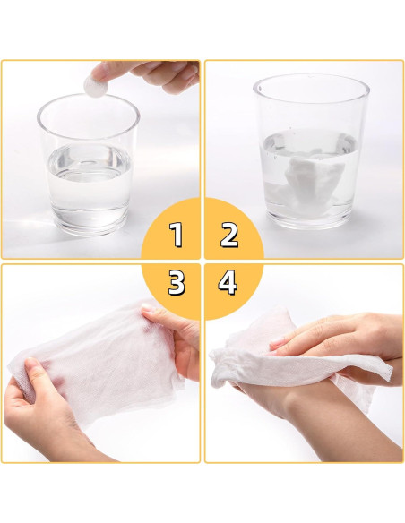 200 Toallas Comprimidas de Algodón Covzoe - Higiénicas y Suaves