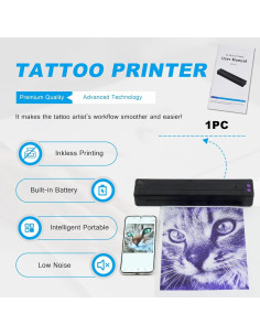 Impresora de Plantillas de Tatuajes Emalla P8006 Bluetooth 2500mAh 2